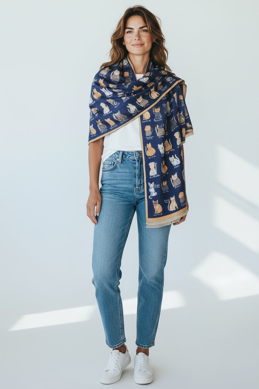 Soft Cat Pattern Shawl