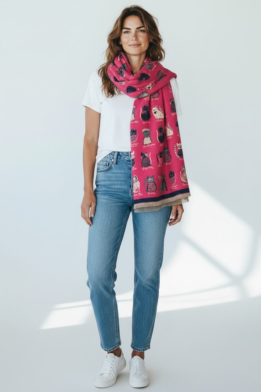 Soft Cat Pattern Shawl