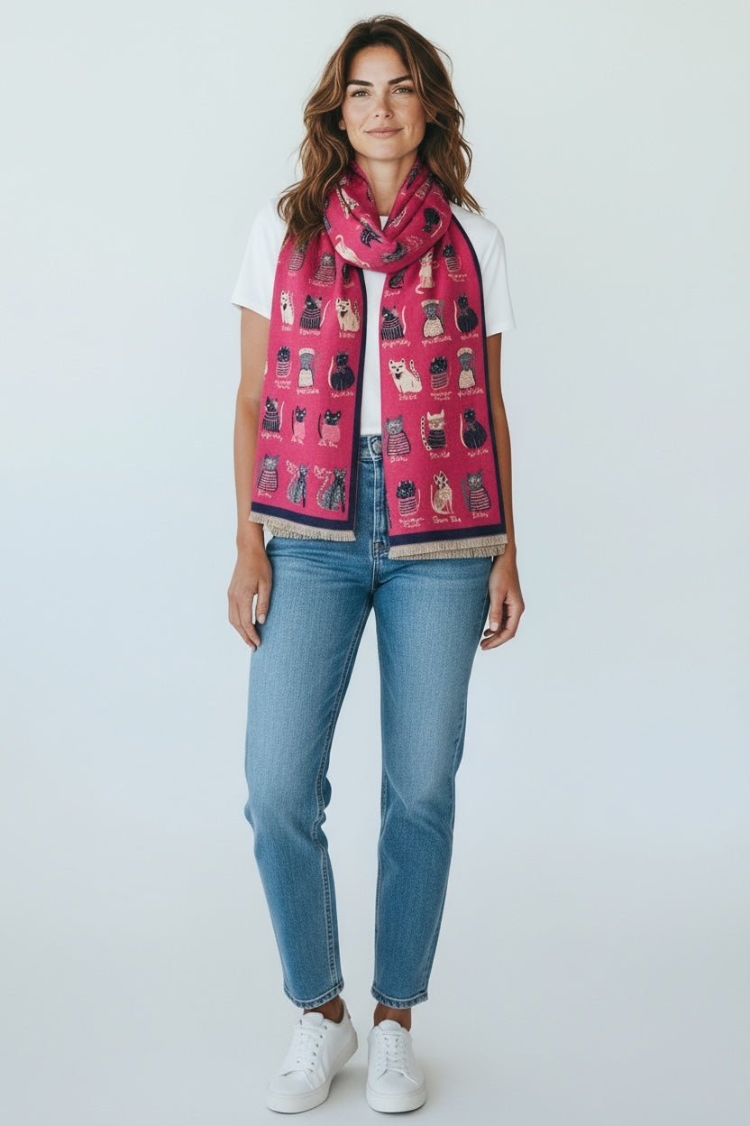 Soft Cat Pattern Shawl