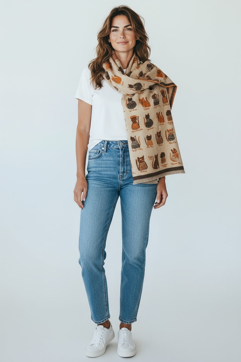 Soft Cat Pattern Shawl