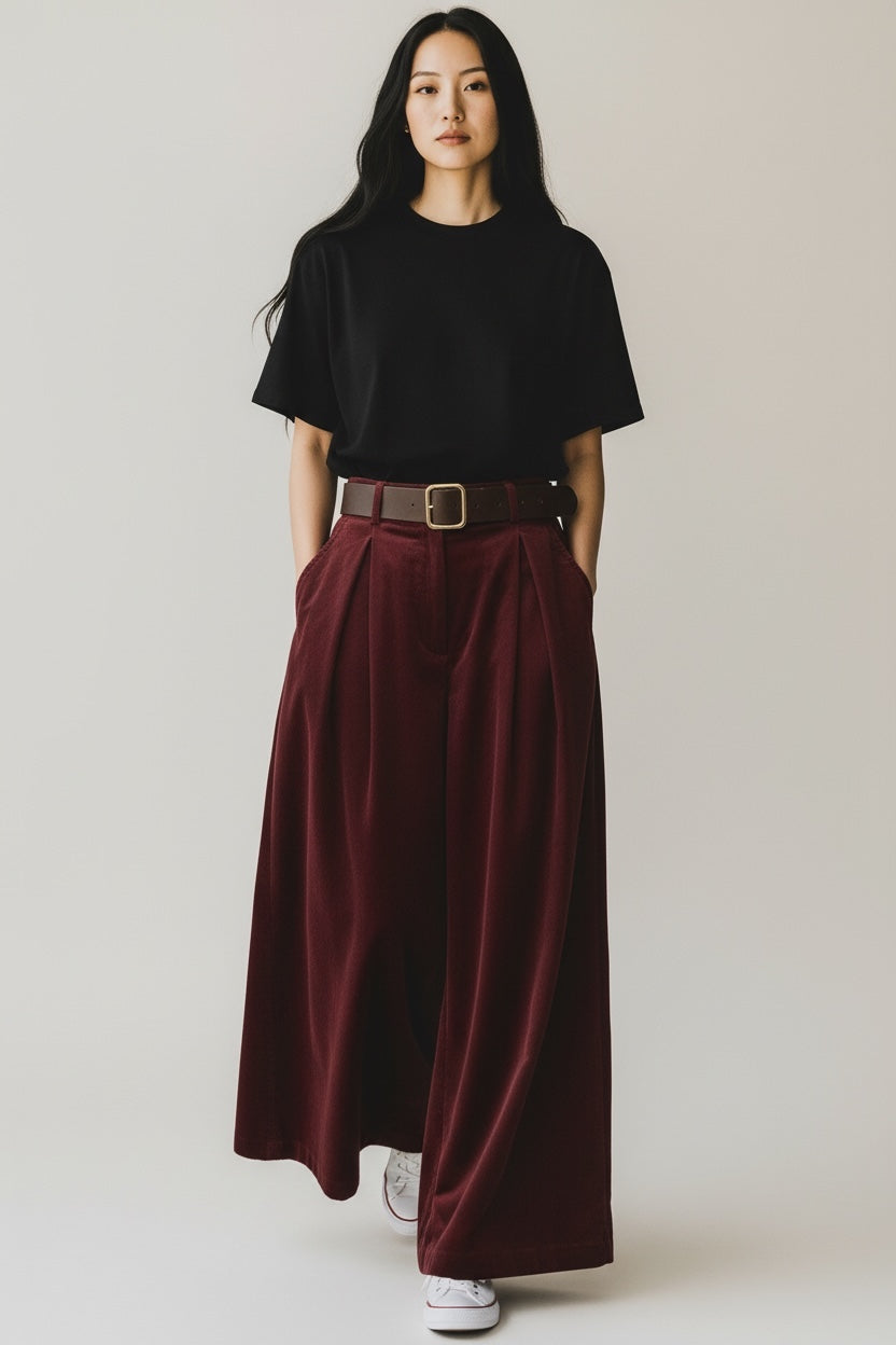 Corduroy Wide Leg Trousers