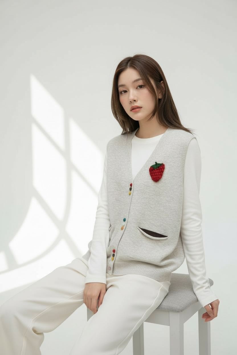 Strawberry Stitch Vest