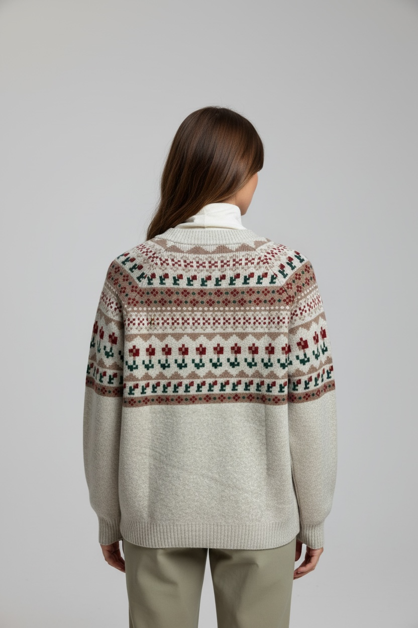 Fair Isle V-Neck Cardigan