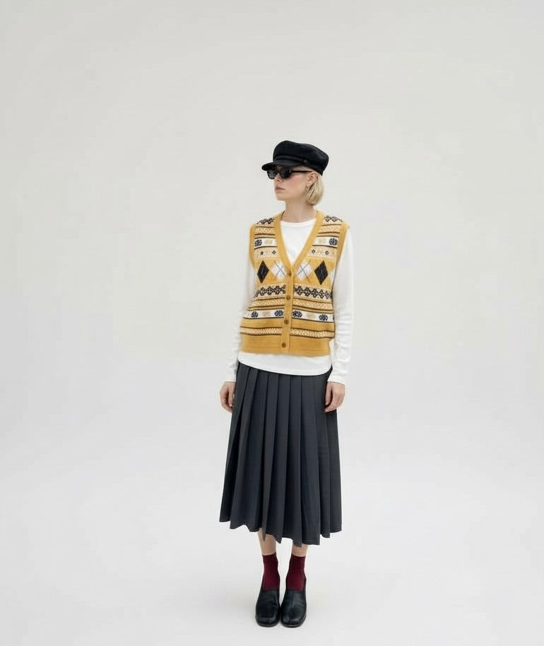 Argyle Patterned Sweater Vest| Waistcoat