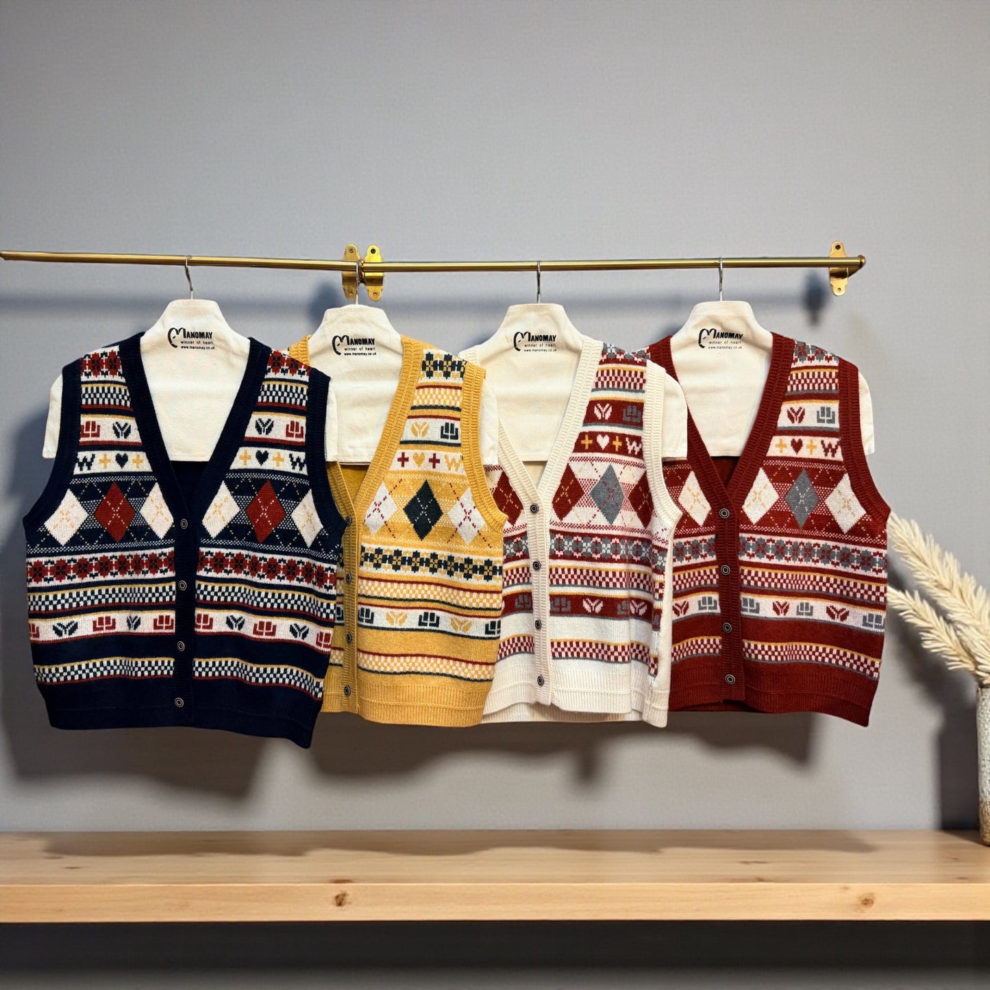 Argyle Patterned Sweater Vest| Waistcoat