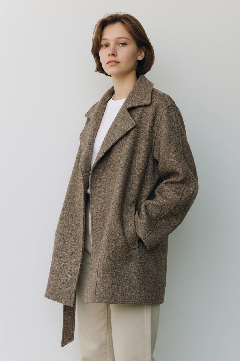 Funnel Neck Short Coat
