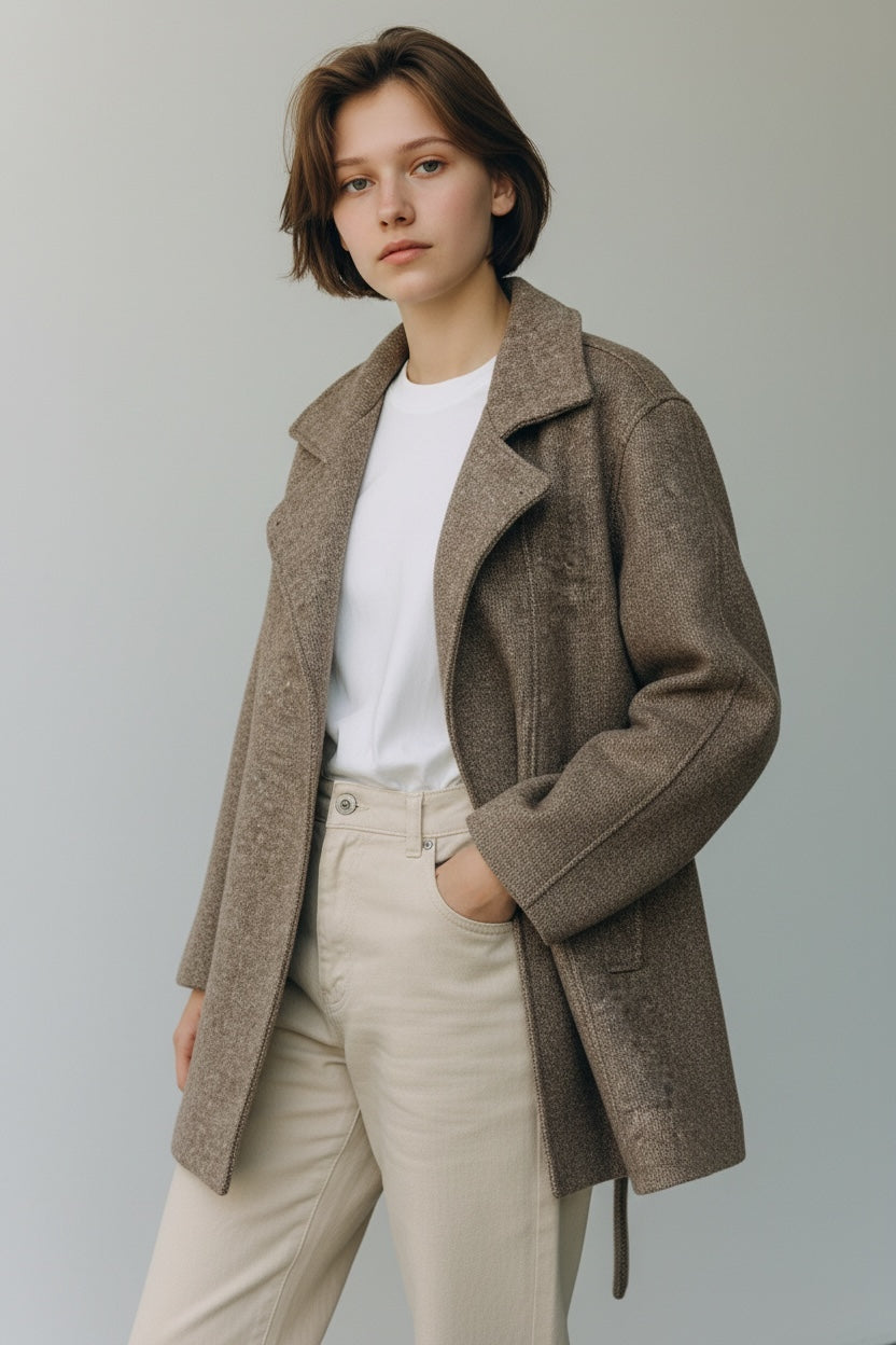 Funnel Neck Short Coat