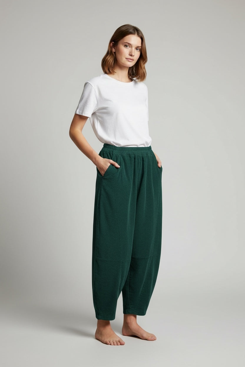 Corduroy  barrel  Leg Trousers