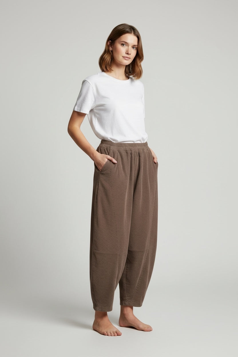 Corduroy  barrel  Leg Trousers