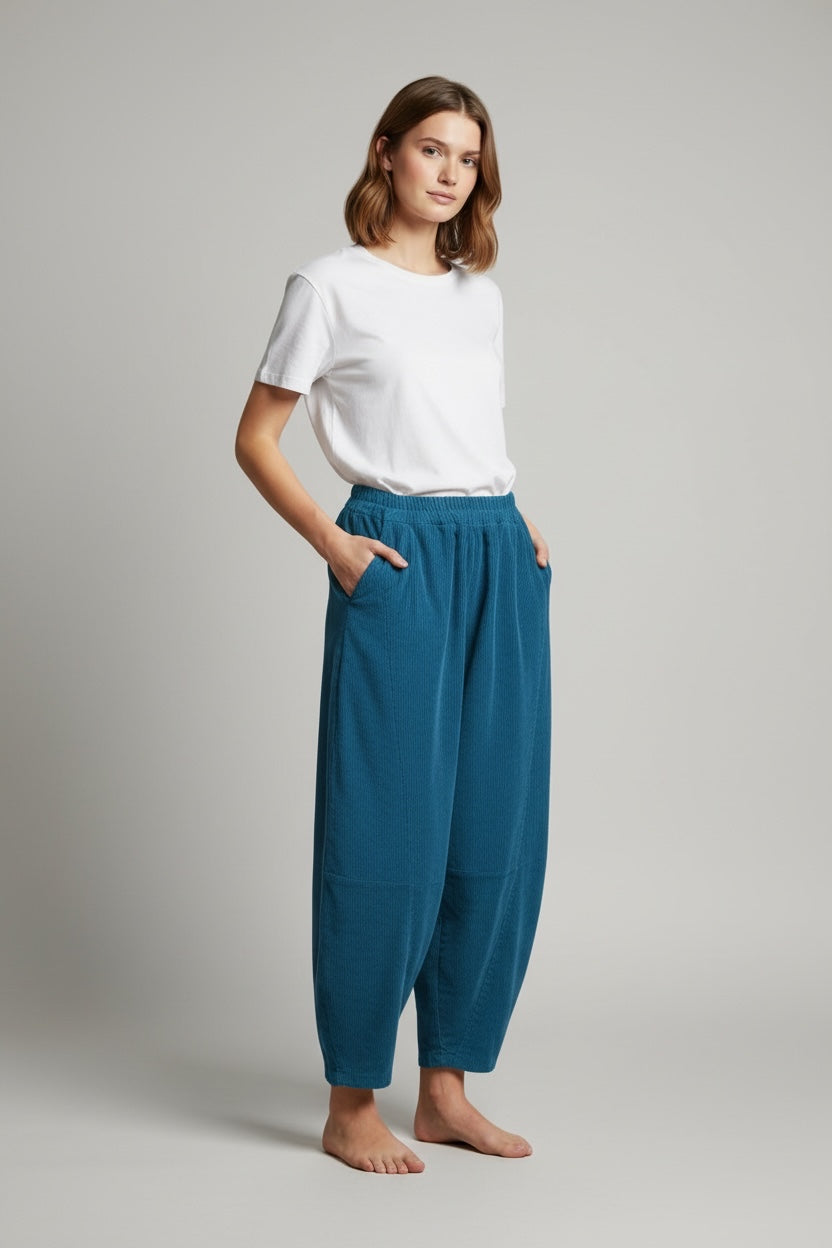 Corduroy  barrel  Leg Trousers