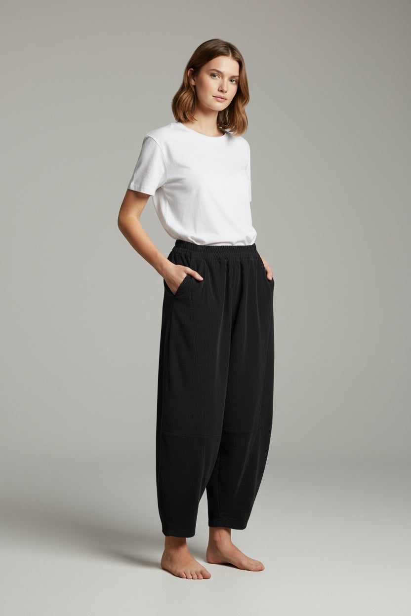 Corduroy  barrel  Leg Trousers