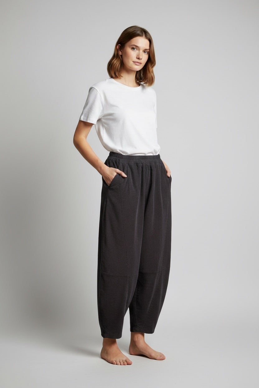 Corduroy  barrel  Leg Trousers