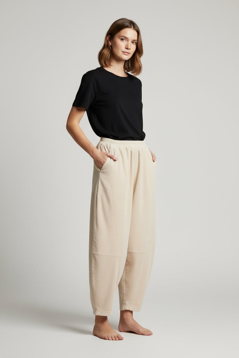 Corduroy  barrel  Leg Trousers