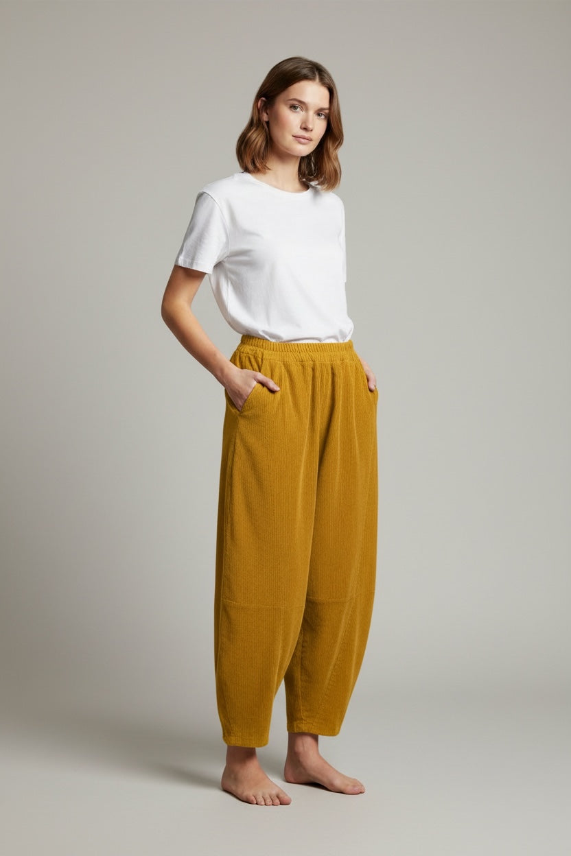 Corduroy  barrel  Leg Trousers