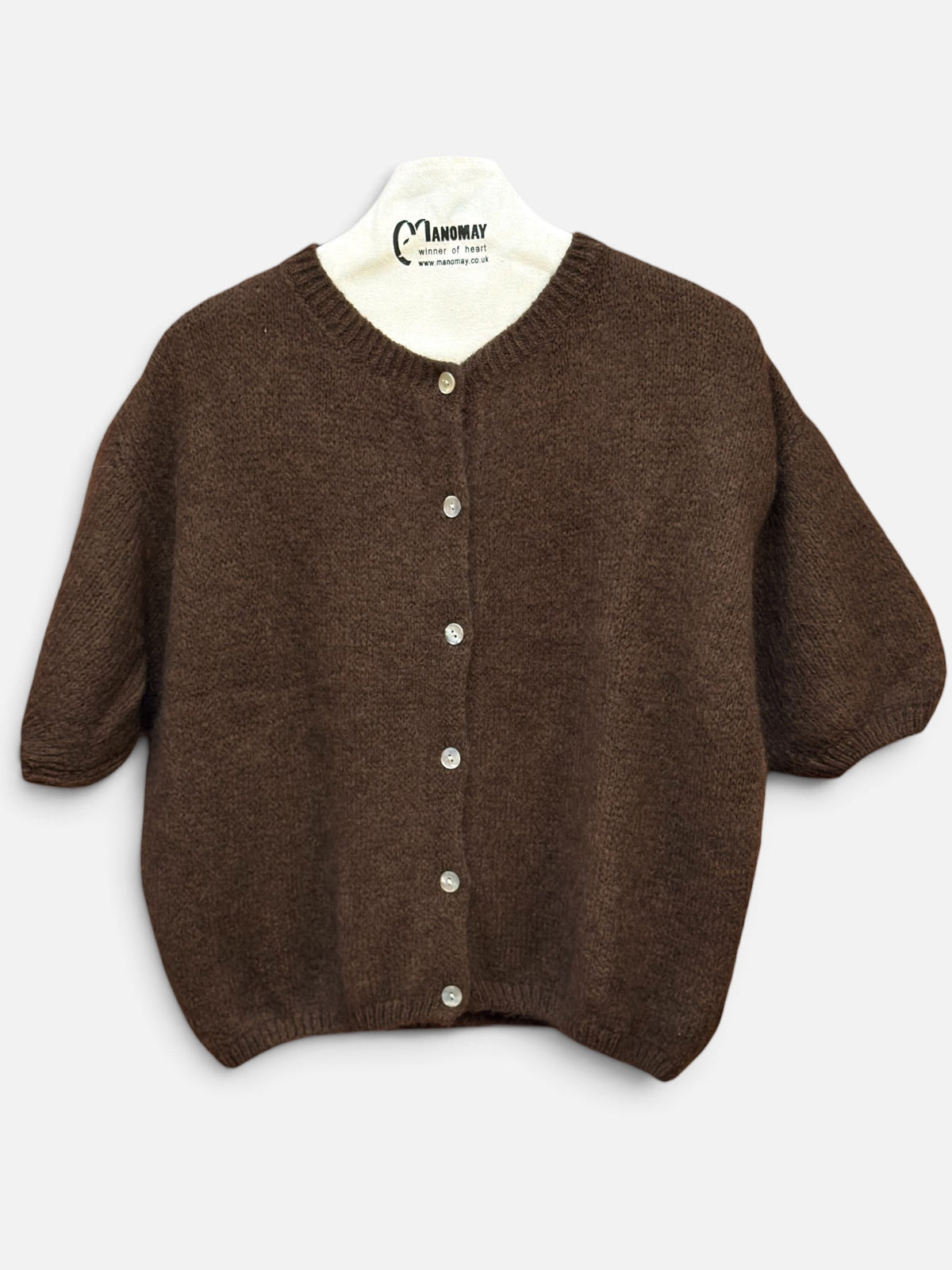 Round Neck Button-Up Cardigan for Women