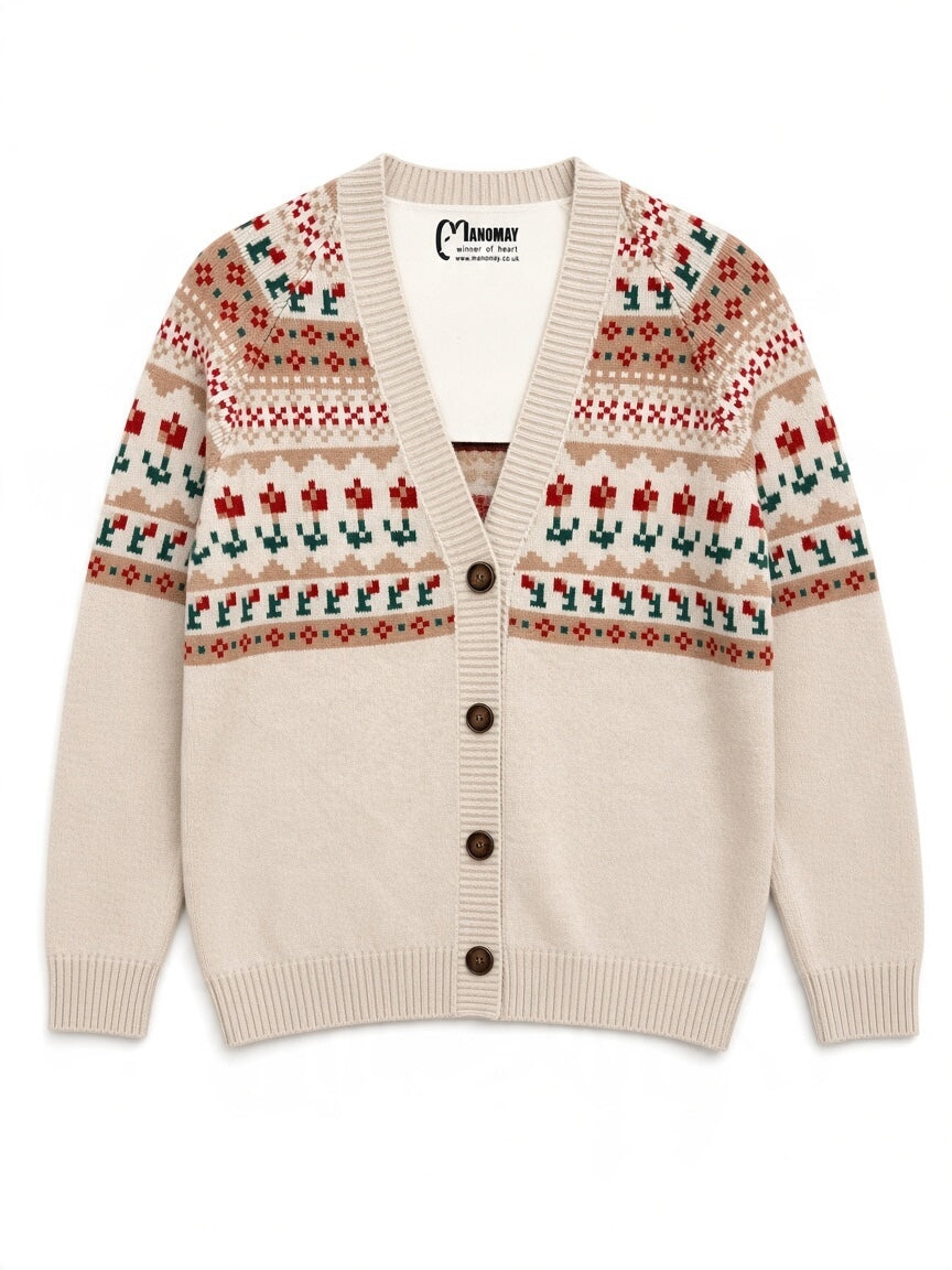 Fair Isle V-Neck Cardigan
