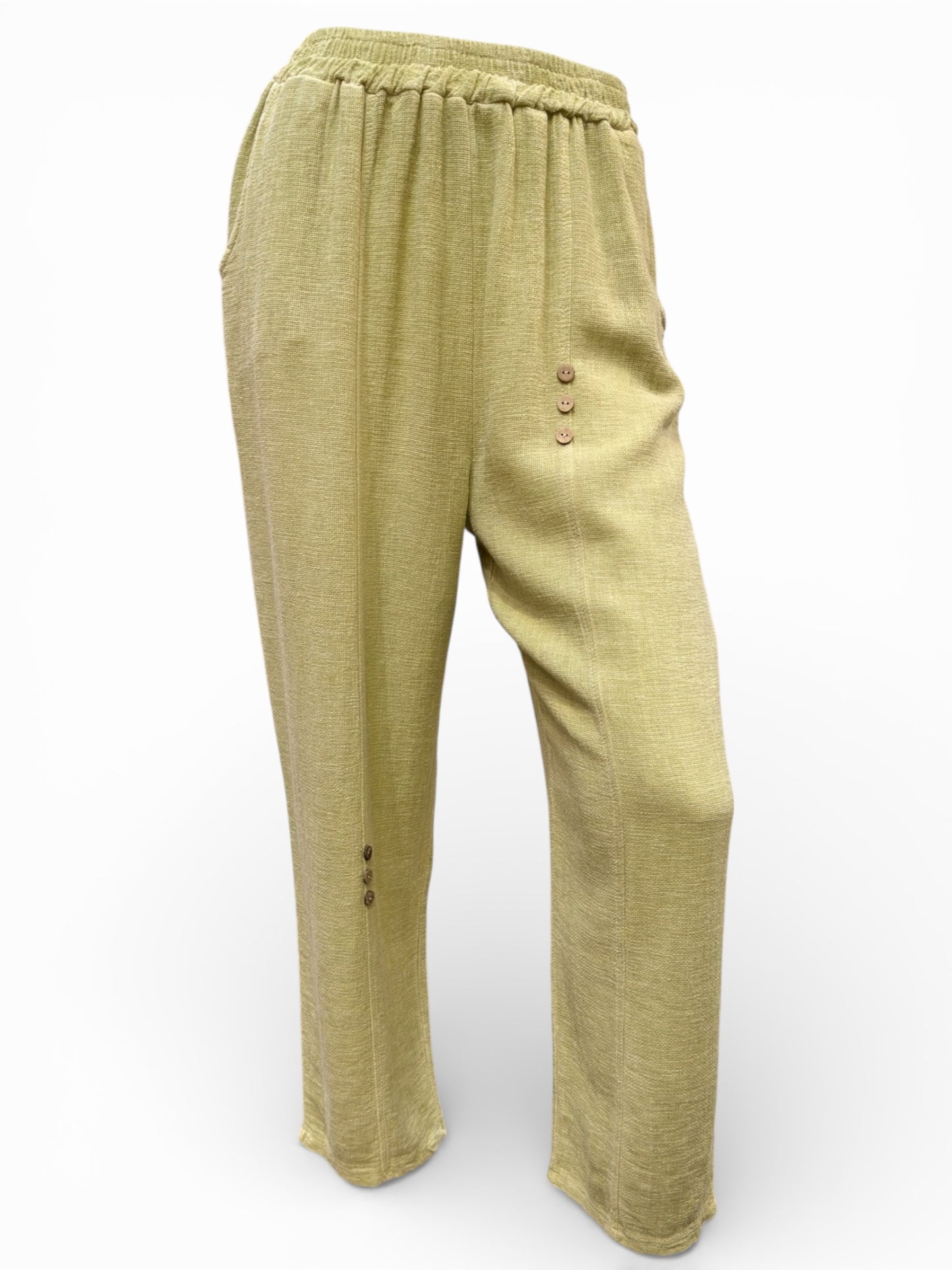 Relaxed Fit Boho Pants with Side Buttons
