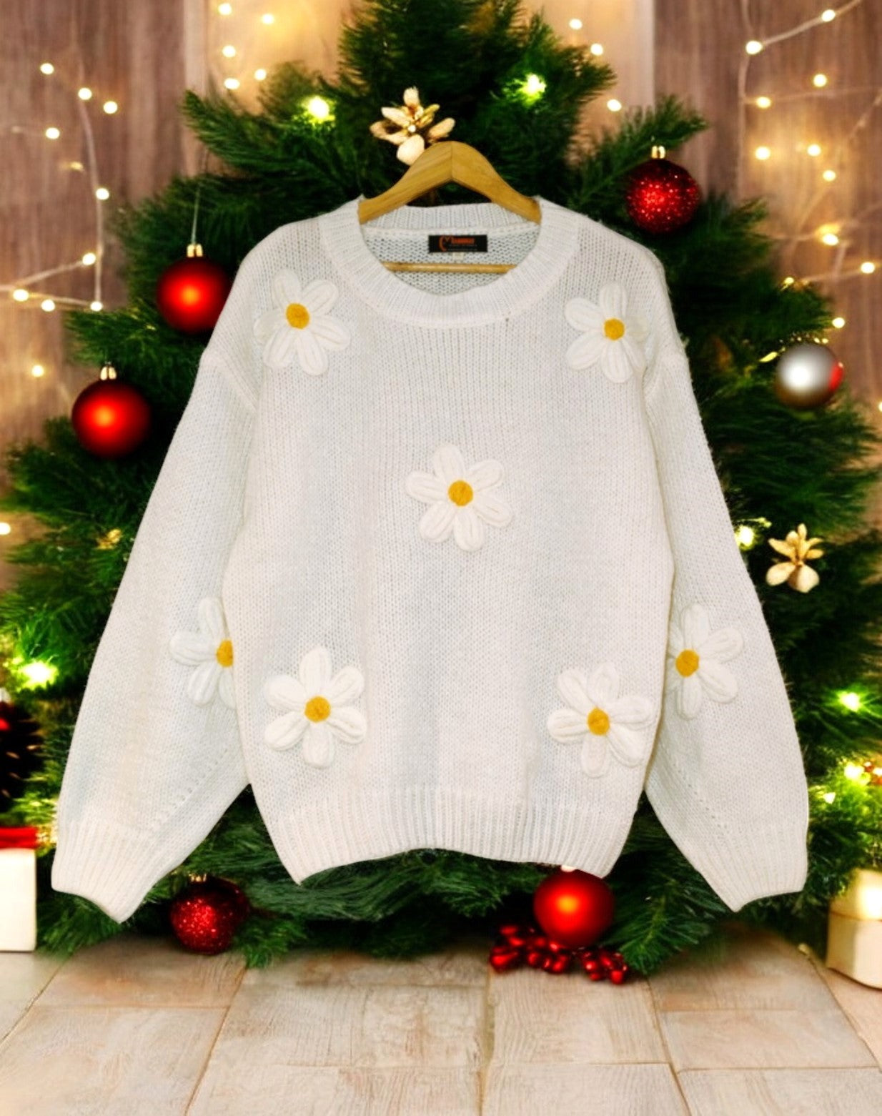 Floral Trendy Crewneck Long Sleeve Jumper Pullover - Stylish Fall/Winter