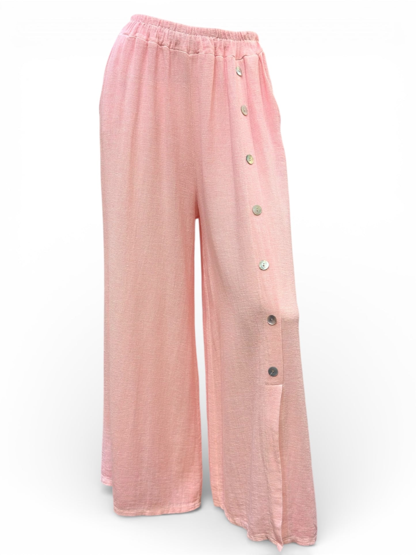 Washed Linen Wide Leg Trousers – Loose Fit – UK 10–14 / US 8–12