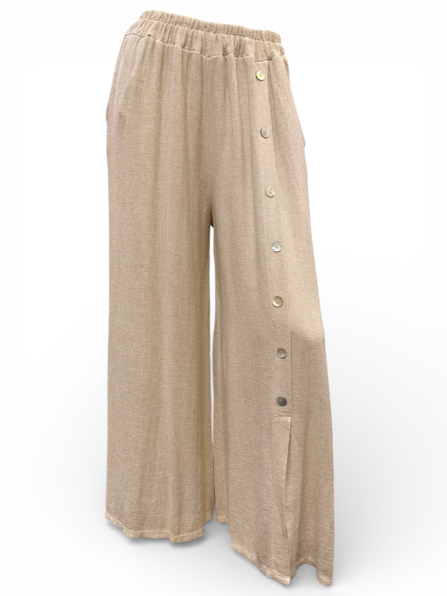 Washed Linen Wide Leg Trousers – Loose Fit – UK 10–14 / US 8–12