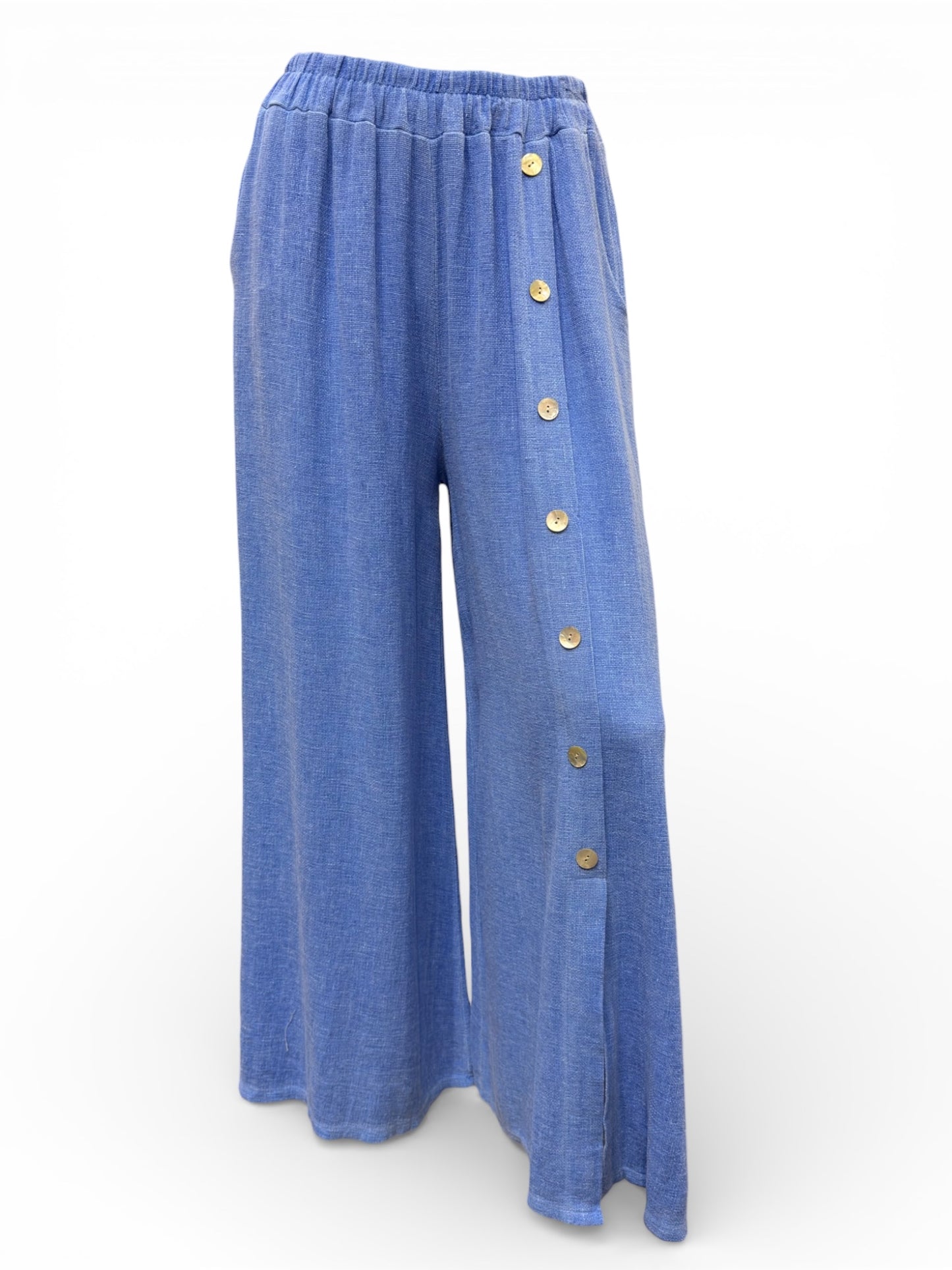 Washed Linen Wide Leg Trousers – Loose Fit – UK 10–14 / US 8–12