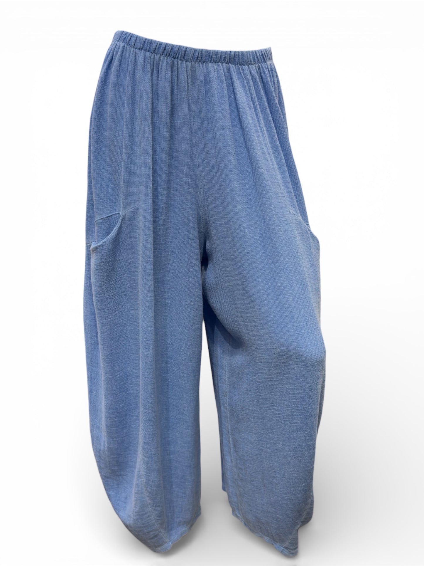 Relaxed wide-Leg Linen Trouser  With Roomy Side Pocket  For Women