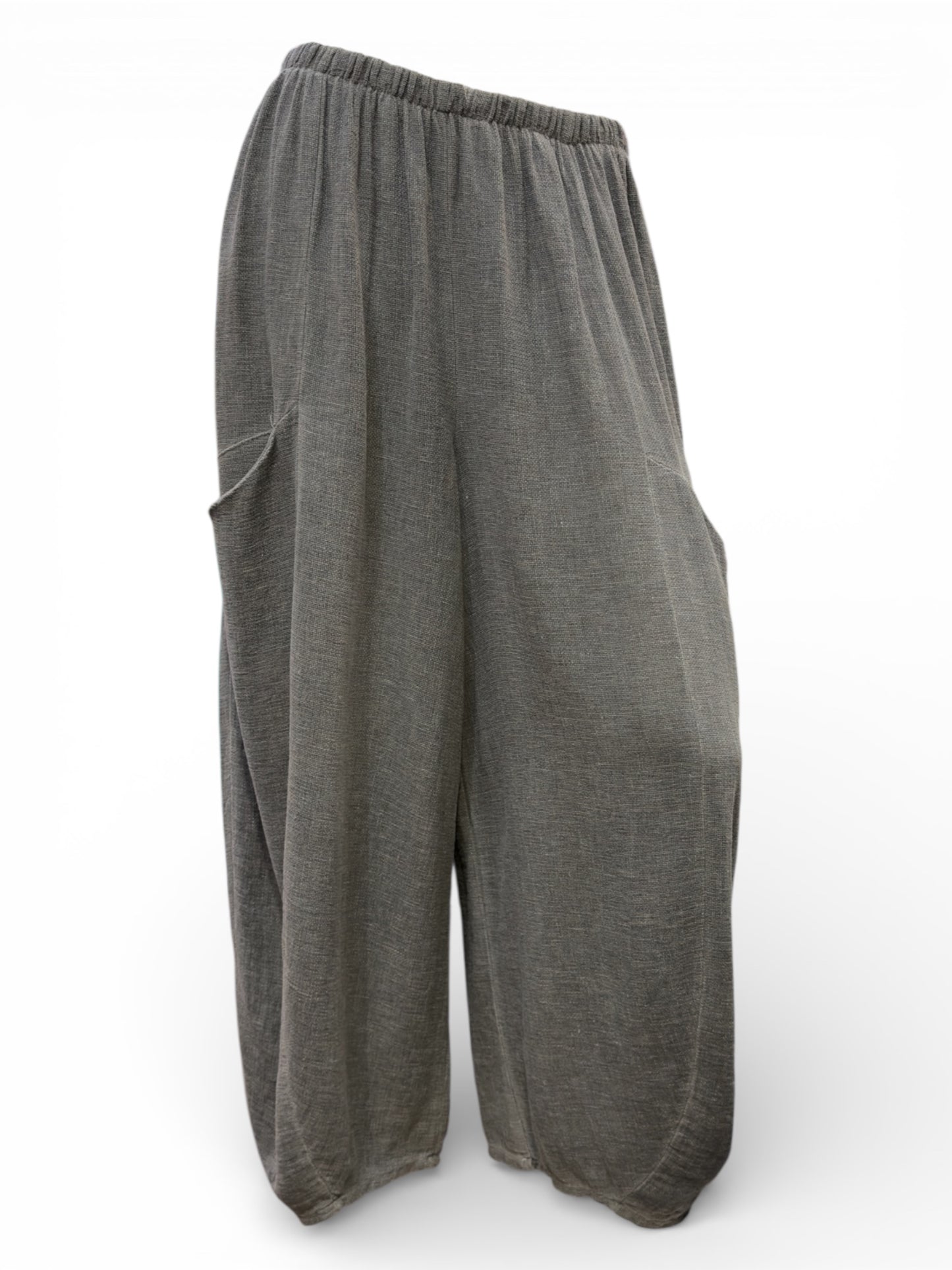 Relaxed wide-Leg Linen Trouser  With Roomy Side Pocket  For Women