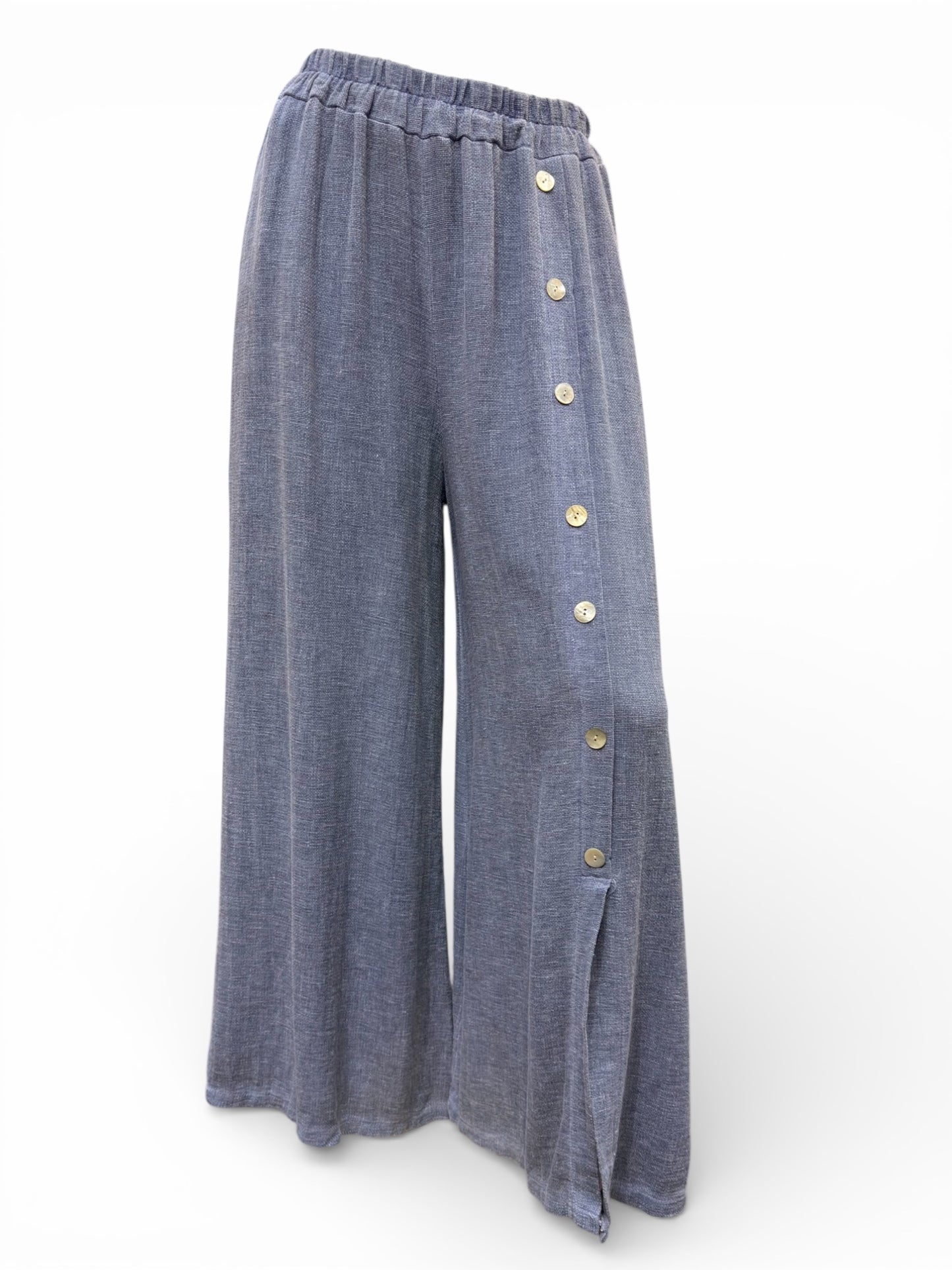 Washed Linen Wide Leg Trousers – Loose Fit – UK 10–14 / US 8–12