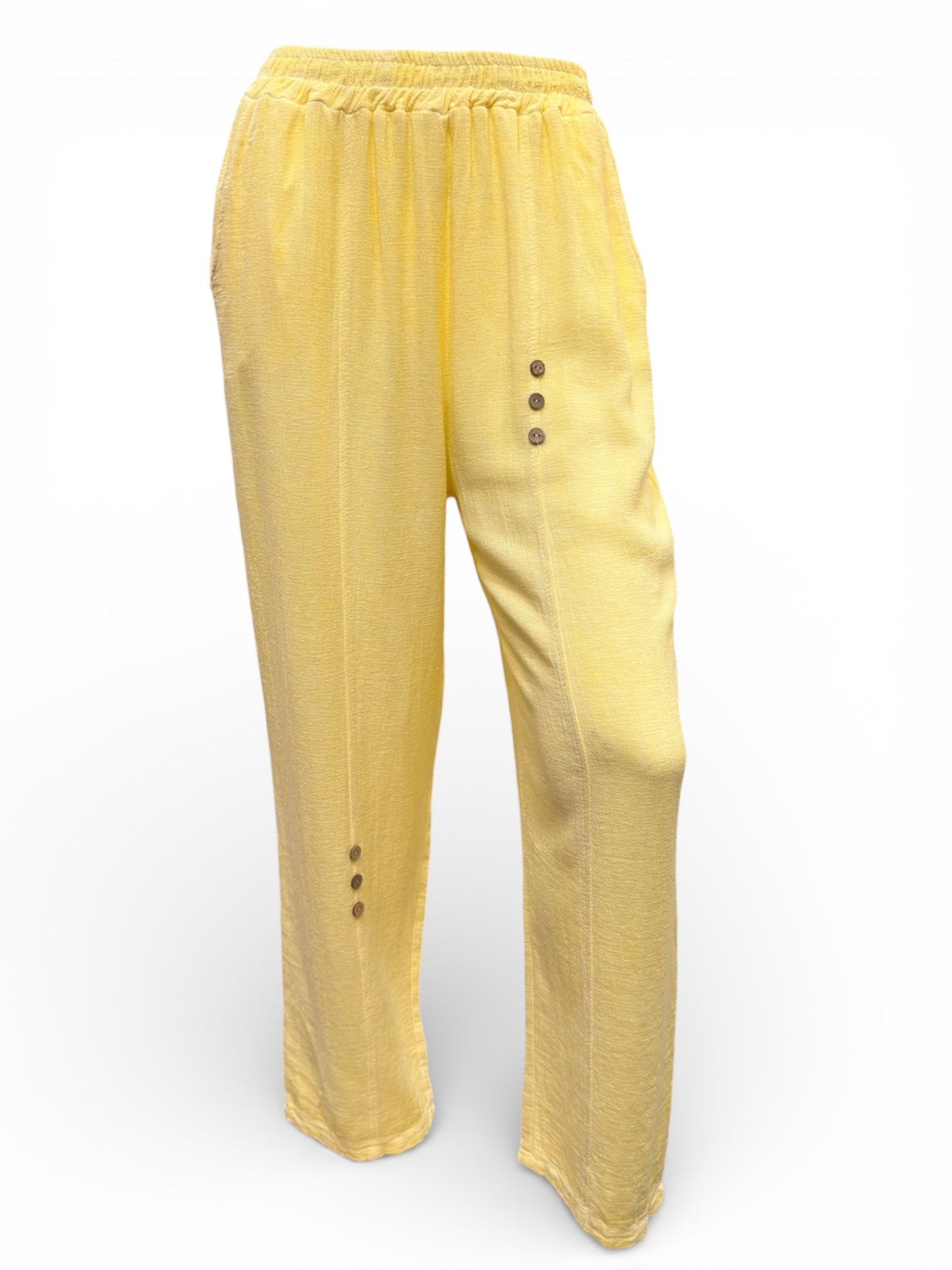 Relaxed Fit Boho Pants with Side Buttons