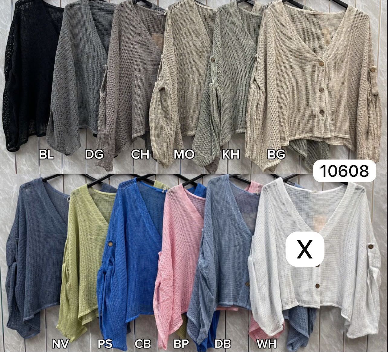 Linen Mesh Button Cardigan