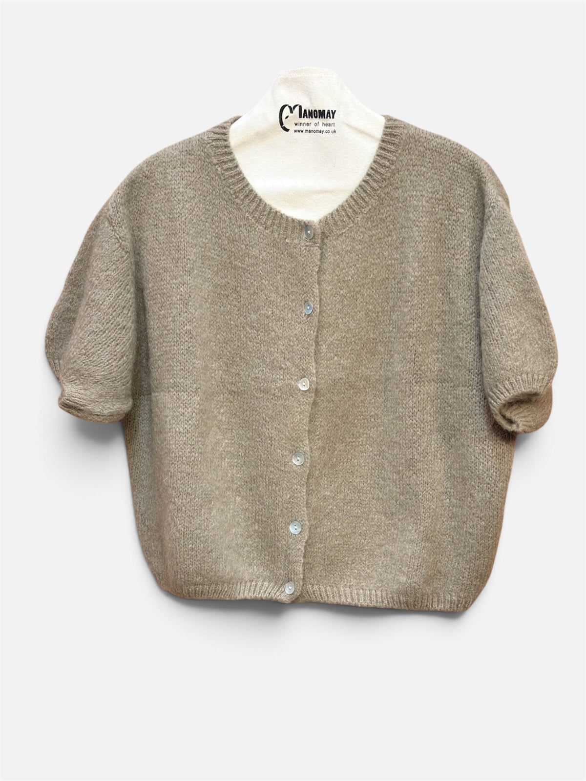 Round Neck Button-Up Cardigan for Women