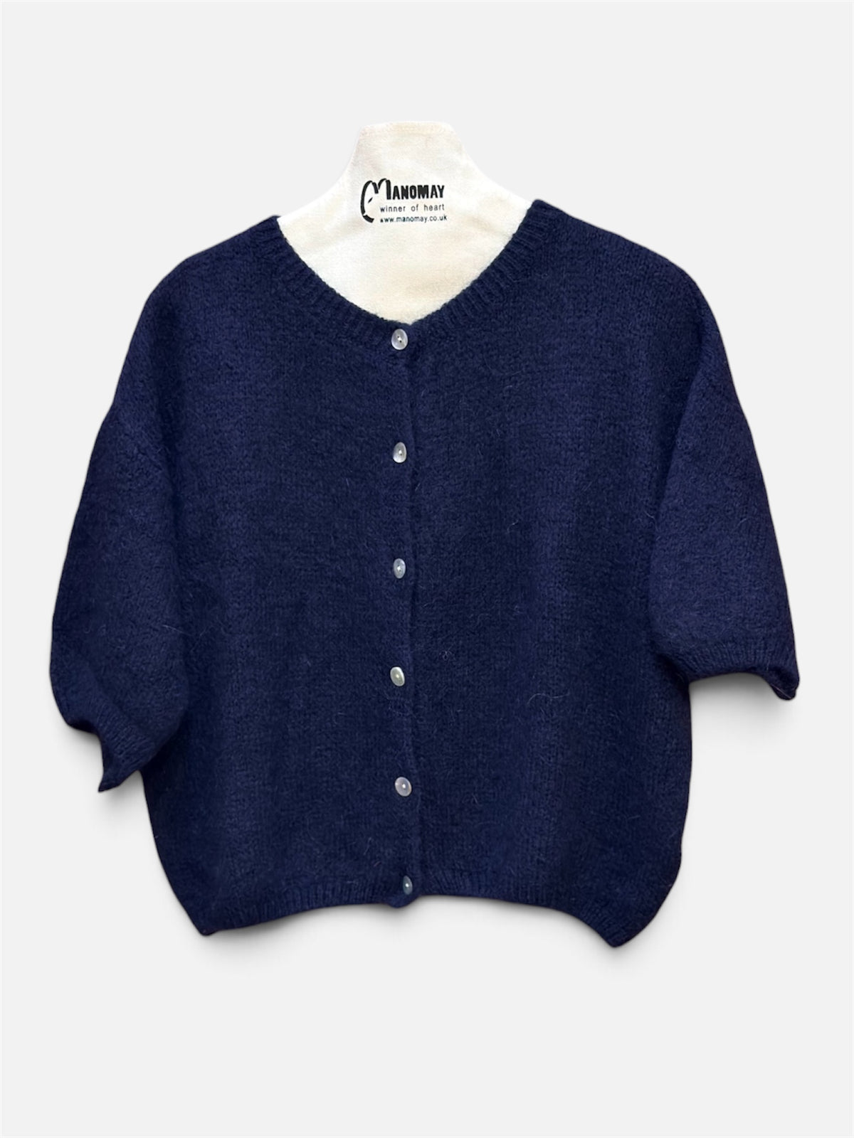 Round Neck Button-Up Cardigan for Women