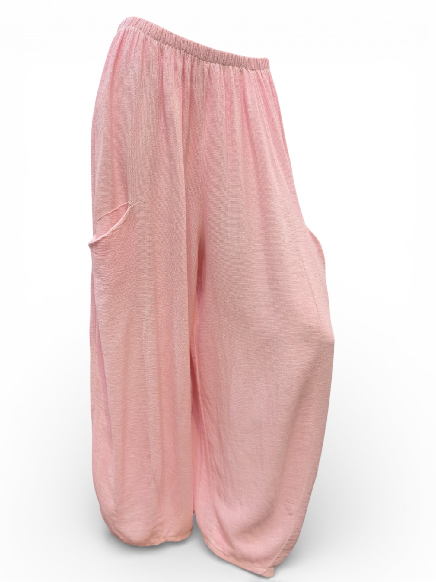Relaxed wide-Leg Linen Trouser  With Roomy Side Pocket  For Women