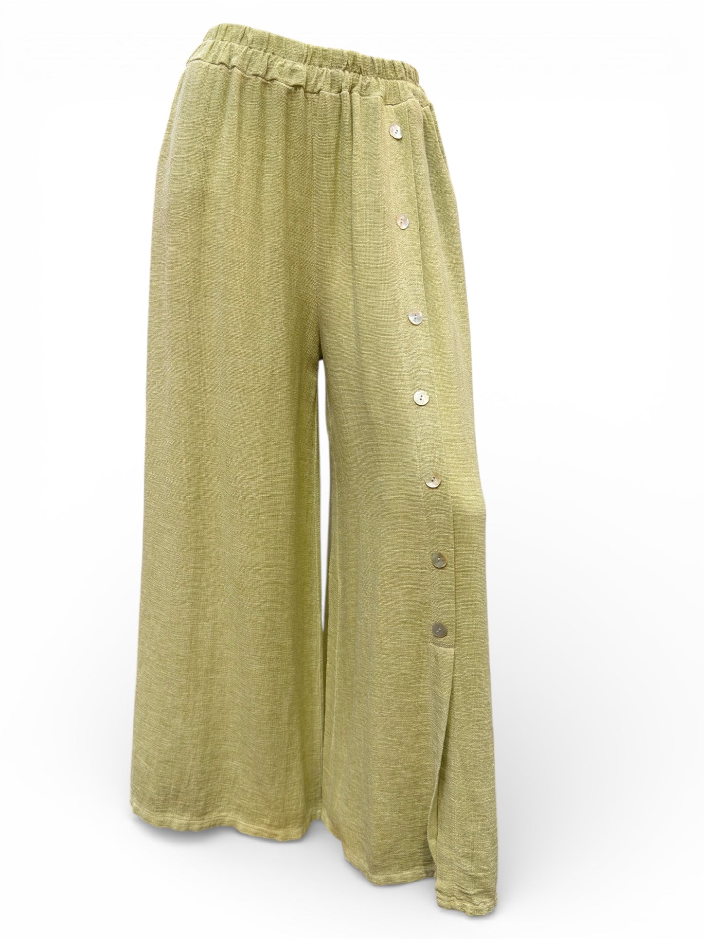 Washed Linen Wide Leg Trousers – Loose Fit – UK 10–14 / US 8–12