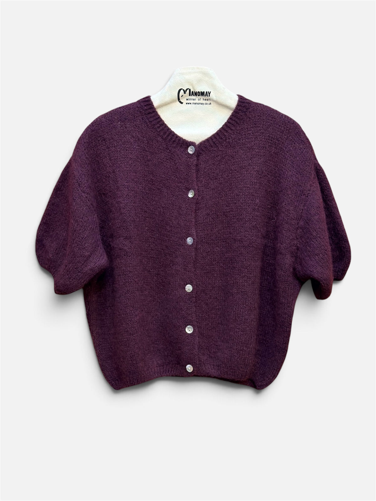 Round Neck Button-Up Cardigan for Women