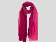 100% Superfine pure Cashmere Scarf with UMBRE  women/loved by all age MAGENTA COLOUR