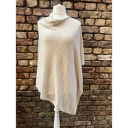 Handmade Cashmere Blend Poncho  ... A luxury gift for ladies of all ages. -  Beige colour/ SEAM on side