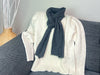 Handmade Natural Cashmere blended  Scarf-Charcoal