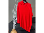 Handmade Cashmere Blend Poncho  ... A luxury gift for ladies of all ages. -  Blood Red colour/ SEAM on side