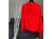 Handmade Cashmere Blend Poncho  ... A luxury gift for ladies of all ages. -  Blood Red colour/ SEAM on side